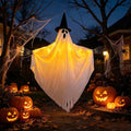 Halloween Ghost Decoration - 35.5-Inch Glowing Floating Ghost for Outdoor Halloween Decor