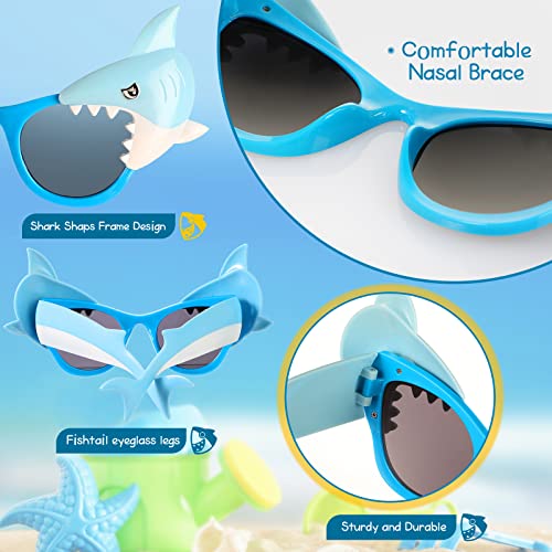 24 Pairs Ocean Theme Shark Sunglasses Photo Booth Props for Parties