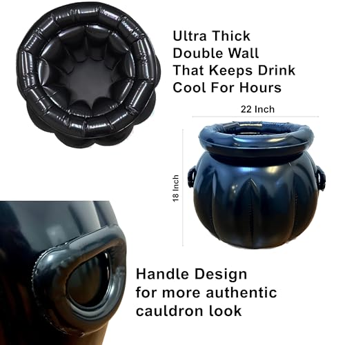 Inflatable Halloween Cauldron Drink Cooler and Party Prop - 22x18 Inch