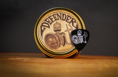 Defender Mustache Balm 2oz and Platinum Comb Set | Mens Grooming Set for Mustaches