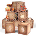 Pirate Party Decorations Wood Box Set - 8 Pack Pirate Treasure Chests