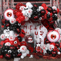 Halloween Balloon Arch Kit with Bloody Handprints & Bats - Red, Black, White, 159 Pcs