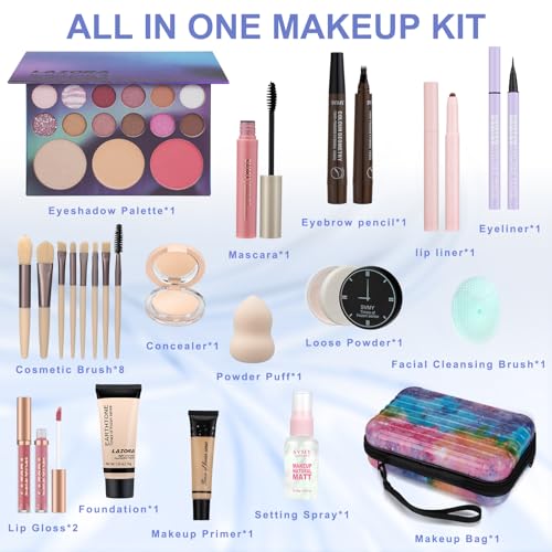 All-in-One Teen Makeup Kit Set with Brush, Palette & Accessories - Box5