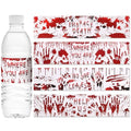 Halloween Bloody Handprint Water Bottle Labels Waterproof Party Decor Set - 48 Pcs