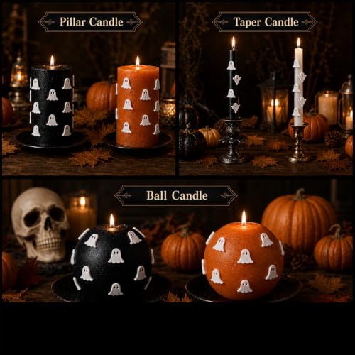 Halloween Ghost Metal Candle Pins - Set of 60 Ghostly Candle Holders - Variation: Ghost