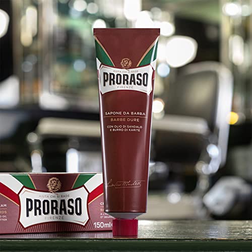 Proraso Nourishing Shave Cream for Coarse Beards – 5.2 Oz, Moisturizing & Soothing
