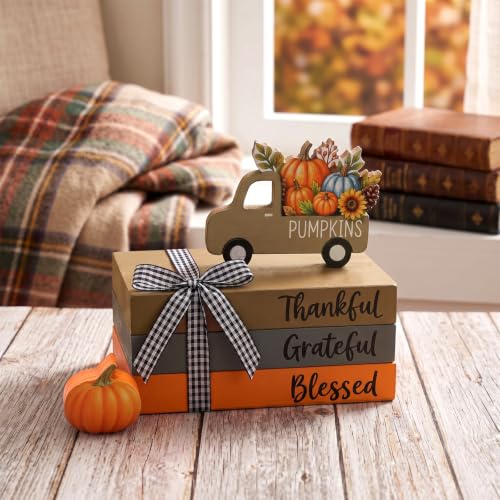 Fall Decor Pumpkin Carriage Tiered Tray Decor - Farmhouse Autumn Home Accent