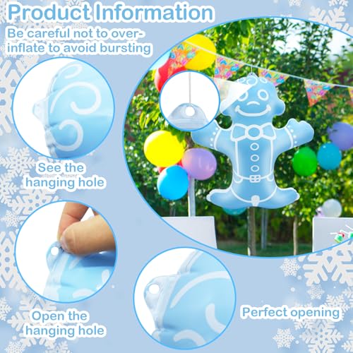 Inflatable Gingerbread Man Balloons Party Decorations - 4 Pack for Christmas Halloween Birthday