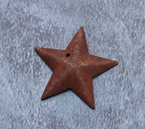 30 Pcs Vintage Rustic Metal Barn Star with Hole - 3 cm