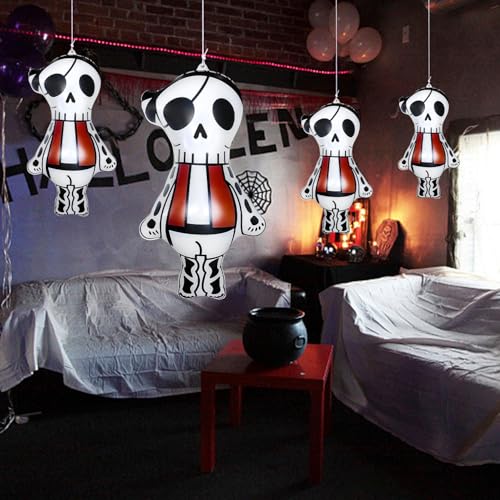 Inflatable Ghost Halloween Decoration - White Skull Variant