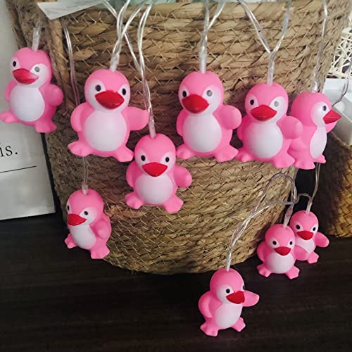 Penguin String Lights 1.65m/10 LEDs Pink Battery-Operated Night Light