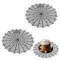 Halloween Spider Web Placemats - Black 15 Inch Heat Insulating Coasters (2 Pcs)