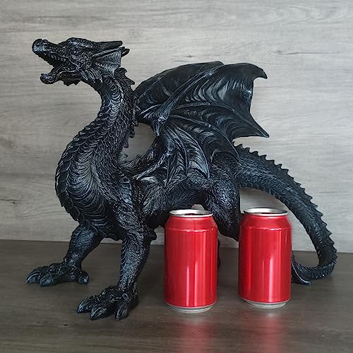 Gothic Medieval Mythic Winged Dragon Statue - Fantasy Home Decor, 19.2 Inch