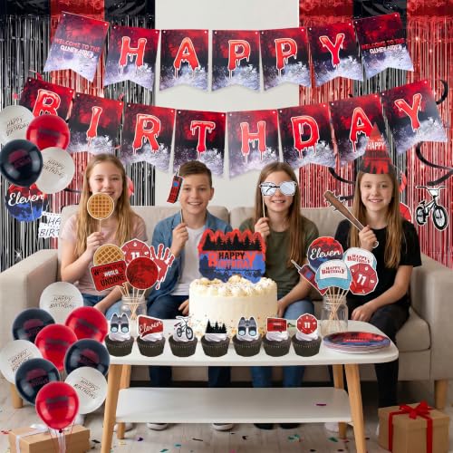 Black & Red Horror Theme Birthday Party Decoration Set - Complete Supplies Kit