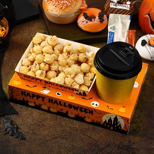 Halloween Movie Night Snack Trays & Candy Boxes Set - 36 Pieces