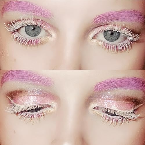 White Reusable False Eyelashes Anime Eye Makeup Accessory - 2 Pairs