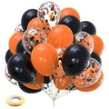 Orange Confetti Latex Balloons 12 Inch Party Decorations - 60 Pack with Ribbons