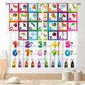 Kids Classroom Alphabet Curtains Set - 2 Panels 31.5"W x 63"L, Educational Animal Theme, Colorful Back to School Window Drapery, Variation: Classroom-03