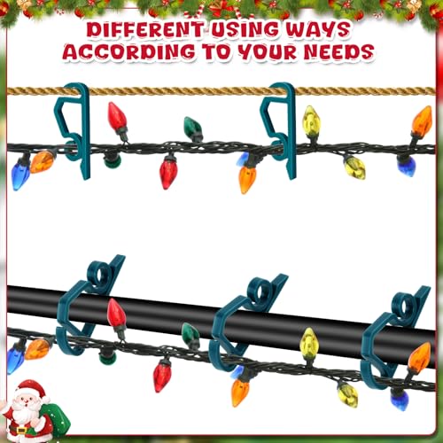 SelfTek 120 Pcs Christmas Light Clips for Gutter & Outdoor Decoration - Green