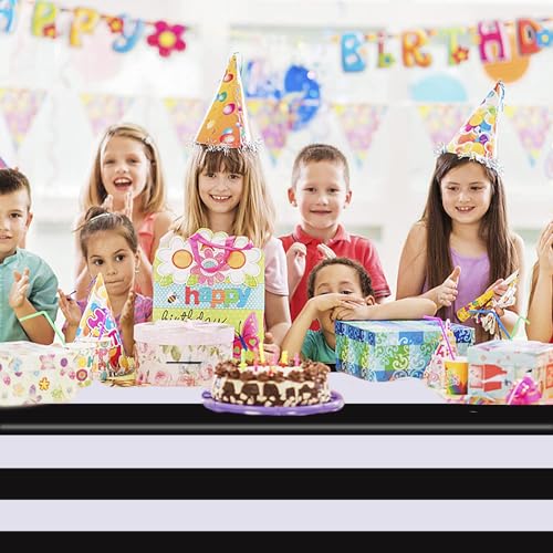 Kesfey Black Vertical Striped Tablecloth 3 Pack 54x108 Inch Picnic & Party Cover