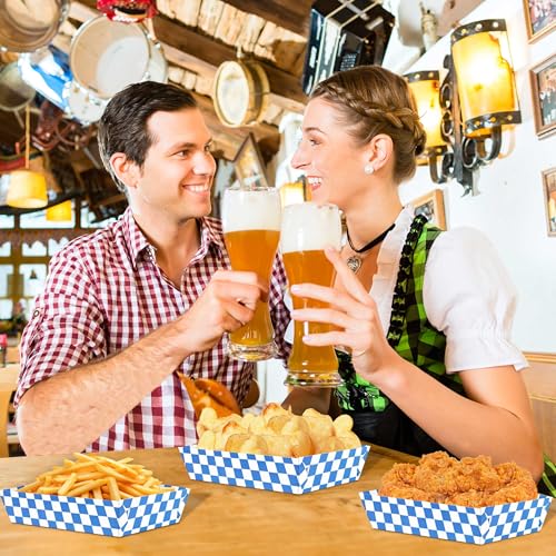 Oktoberfest Food Trays Set - 100 Disposable Paper Party Food Containers - Oktoberfest 2 Variation