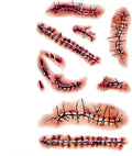 Zombie Scars Tattoos Temporary Body Face Stickers Halloween Makeup Decorations Party Favor - Style 1
