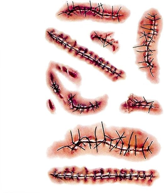 Zombie Scars Tattoos Temporary Body Face Stickers Halloween Makeup Decorations Party Favor - Style 1