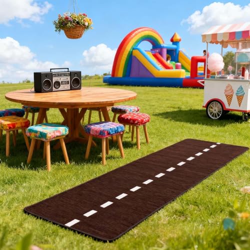 Highway Racing Theme Kitchen Floor Mat 9.8×2 ft Washable Non-Slip Rug