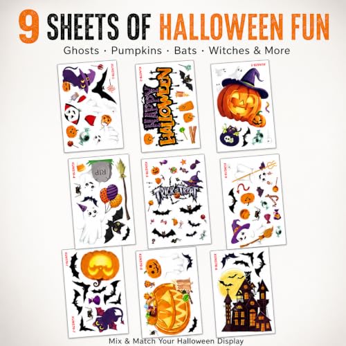 Halloween Window Clings Decorations with Ghost Pumpkin Bat - Halloween