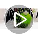 Halloween Bat Wing Gnome Decorations - Set of 2, Green Plush Gnomes with Black Hats - Handmade Holiday Home Decor - Bat Wing Variation