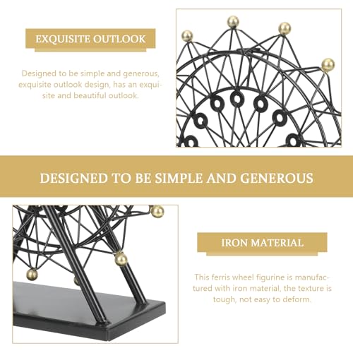 Retro Ferris Wheel Desk Decor - Iron Craft Table Ornament for Home & Office