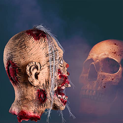 Halloween Zombie Severed Head Prop Bloody Hanging Decoration - Life-Size Reusable Gory Decor