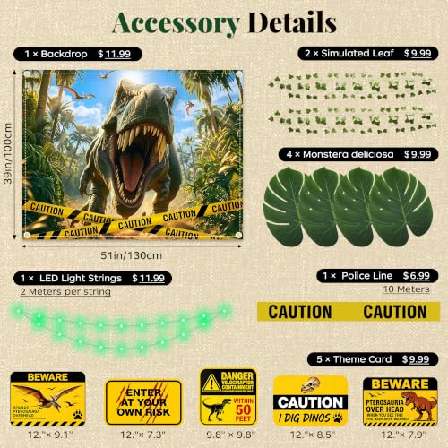Halloween Dinosaur Car Decoration Kit for SUV Trunk or Treat