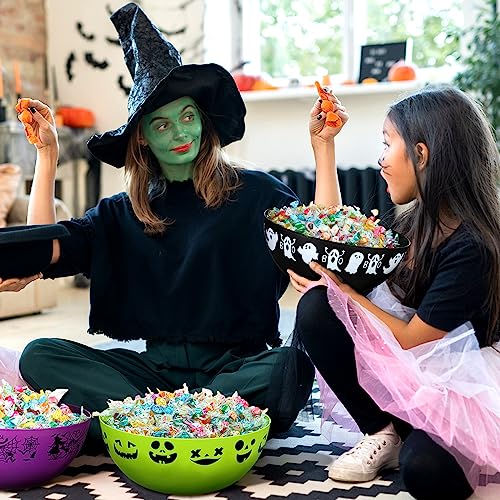 Halloween Candy Bowls Set - 6 Multicolored Trick or Treat Serving Bowls