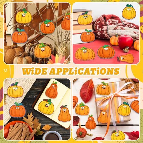 Fall Pumpkin Cutouts Decorations for Classroom & Party - Face Variation - 45 Pcs
