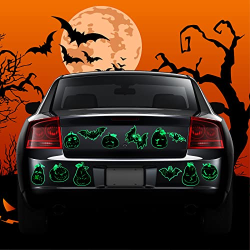Halloween Car Magnets Set - 18 Luminous Magnetic Stickers for Decorations