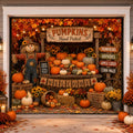 Fall Thanksgiving Garage Door Banner - Autumn Harvest Scarecrow & Pumpkin Decoration - Fall-2