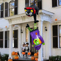 8 FT Halloween Inflatable Cat and Witch Outdoor Decor with LED Lights