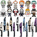 Halloween Tree Decorations 24 Pcs Wooden Ornaments Horror Movie Gift Set