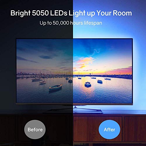 Pre-Cut LED Strip Lights Kit with RF Remote, Power Supply & Connectors for TV, Home Decor, DIY