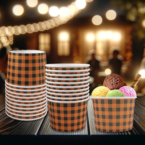 Disposable Fall Themed Paper Bowls for Thanksgiving and Christmas - 50 Pack