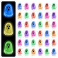 36pcs Luminous Mini Resin Ghosts for Halloween Party Decor - Glow in Dark Figurines