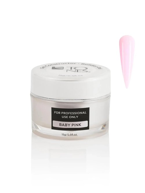 TONES Premium Self Leveling Nail Builder and Extension Gel for Professional Design - Salon-Quality LED and UV Building Gel - (0.5 Fl Oz, Baby Pink)
