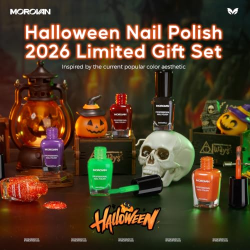Halloween Nail Polish Set A2 Haunted Forest Palette with Glow & Crackle Effects