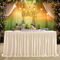 17ft Ivory Pleated Table Skirt for Rectangle Tables Wedding Party Baby Shower