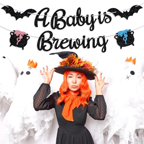 Halloween Baby Shower Banner - Spooky Pregnancy Announcement Decor