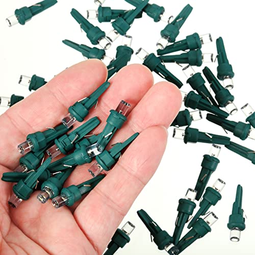 48 Pcs LED Replacement Bulbs for Christmas String Lights - Green & Cold White