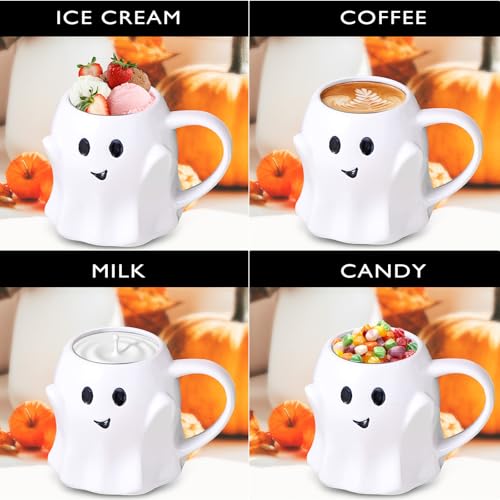 Halloween Ghost Mug 13oz Ceramic White Ghost Pattern Coffee Cup - Adult Gift, Children Gift, Party Decor