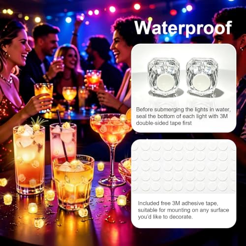 Mini LED Flashing Diamond Lights - Warm White Party Decor 48pcs
