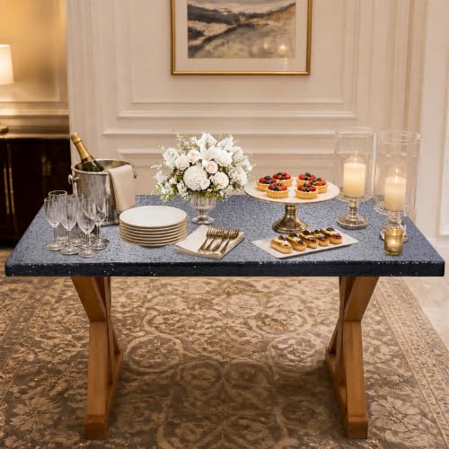 Black Sequin Fitted Elastic Tablecloth - 30x72 Inches, 2 Pack - Suitable for Rectangle Tables, Party & Event Decor